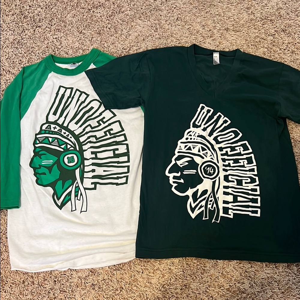 University of Illinois unofficial Sportswear Green and White Tee
